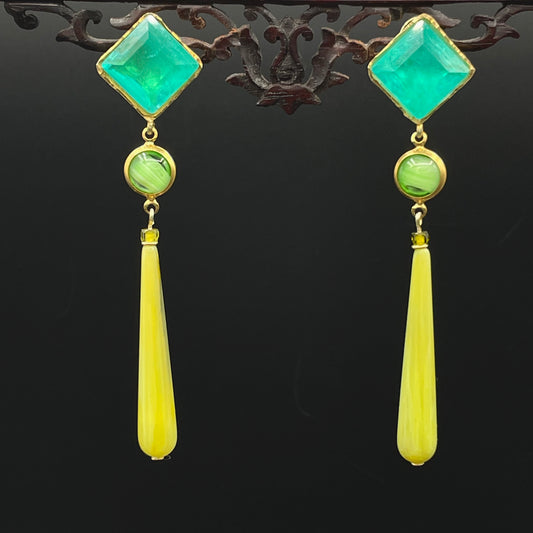  Green Cones - Mojo Golden Earrings